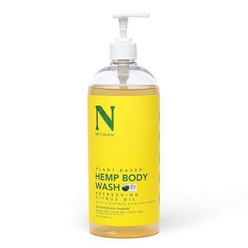Dr. Natural Jabón corporal de cáñamo, gel corporal natural para pieles sensibles, gel corporal hidratante, antienvejecimiento y reducción del acné, aceite cítrico, 946 ml