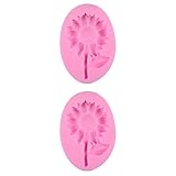 Cabilock 2 Piezas moldes de pastel 3d tarteras para tartas molde para bizcocho flor de chocolate de para gelatinas molde de silicona molde de pastel de silicona molde en forma de girasol