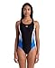 Produktbild Arena Damen Threefold V Back R One Piece Swimsuit, Black-Blue China-White, 42 EU
