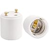 DiCUNO Ceramic GU24 to E26 Socket Adapter, Pin Base to Standard Bulb Socket Converter, 250 Degree Heat Resistant GU24 Adapter, 2 Pack