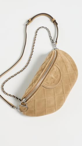 Image of Tory Burch Women's Fleming Suede Convertible Belt Bag, Stone, One Size