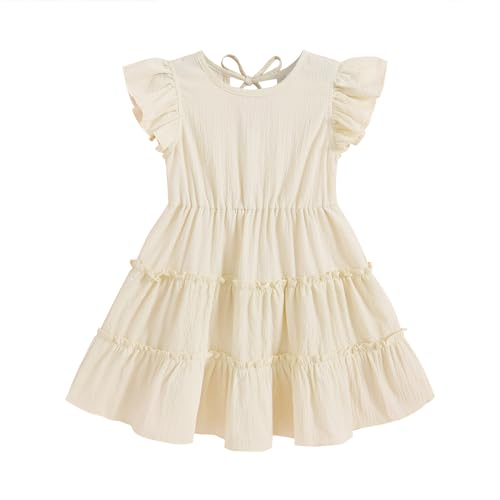 YOUNGER TREE Toddler Dress Baby Girl Summer Clothes Ruffle Sleeve Smock Beach Boho Dresses Sundress