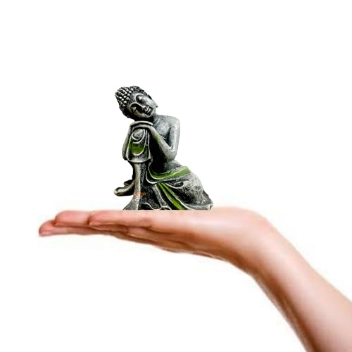 Image of Mistletoe Handcrafted Antique Meditation Buddha Statue for Aquarium | Pond Fountains and Fish Tank Decor | Eco-Friendly Resin | Thinking Buddha Ornament (14D x 12W x 8H CM)