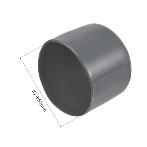 Image of uxcell 2pcs Rubber End Caps 52mm(2 1 /16 inch) ID Vinyl Round Tube Bolt Cap Cover Screw Thread Protectors Dark Grey, 40mm Height