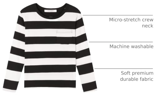 Image of DILBYKE Boys Girl Long Sleeve Striped Crew Neckline T-Shirts Kid Tee