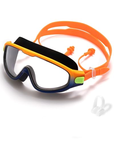 Image of Swim Goggles for Kids 6-12, Wide View Anti-Fog UV Protection No Leaking,Boys Girls Youth Swimming Goggles