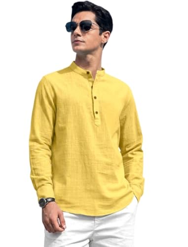 Image of ROYALSCOUT Combo of Men's Solid Cotton Blend Full Sleeve Straight Kurta Shirt (Pack of 2)