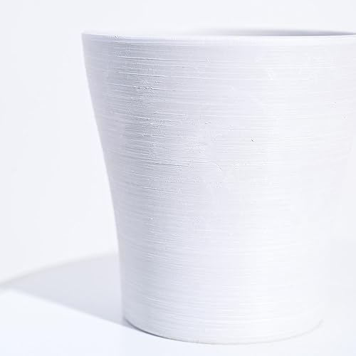 Image of UGAOO Rezer Tivoli Plastic Flower Pot (Diameter 4.7 Inches, White) | Durable Planter for Home, Balcony, Garden & Patio | Indoor & Outdoor Use | Stylish Gamla for Living Room & Decor