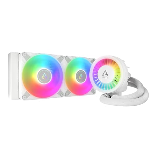 ARCTIC Liquid Freezer III 240 A-RGB - CPU AIO Water Cooler, Water Cooling PC, Intel & AMD, Efficient PWM-Controlled Pump, Fan: 200–2000 RPM, LGA1851 and LGA1700 Contact Frame - White