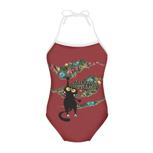 Image of Girl Funny Cute Beach Sport Halter One Piece Swimsuit Bathing Suit for 3-10 Year