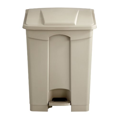 Safco Products Plastic Step-On Trash Can 9922TN; Tan; Hands-Free Disposal; 17-Gallon Capacity #1