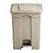 Safco, Step-On Indoor Plastic Trash Can for Home & Garage, Hands-Free Disposal, 17 Gallon, Tan