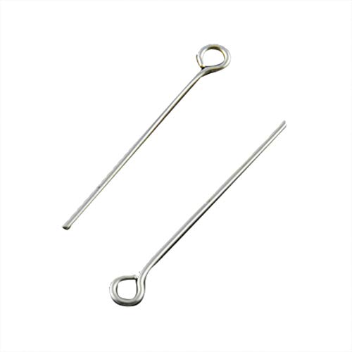 PH PandaHall About 2000 Pcs 304 Stainless Steel Head Pins Findings Open Eye Pin Length 1.38 Inch 21-Gauge for Jewelry Making