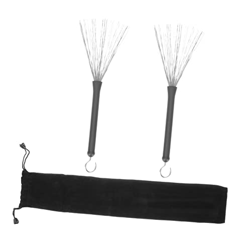 Wakauto Drum Stick Brush Set Steel Wire Brush for Drum Set Includes Storage Bag for Travel