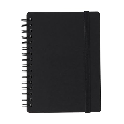 Amazon | 無印良品 上質紙 ダブルリングノート・ゴム留付 黒 A6 80枚