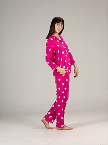 Image of Evolove Women's Cotton Full Sleeves Collared Night Suit Set /Top Pyjama Set Super Soft Comfortable (Nightsuit-Collar-FS-1)
