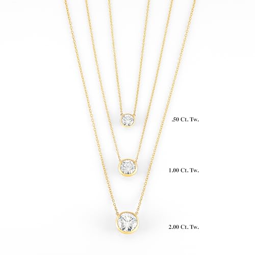 IGI Certified 1/4 to 3 Carat Lab Grown Diamond Round Solitaire Pendant Necklace for Women I 14k Gold Necklace (G-H, VS1-VS2, cttw) I 16 to 18 Inch adjustable Long Chain3