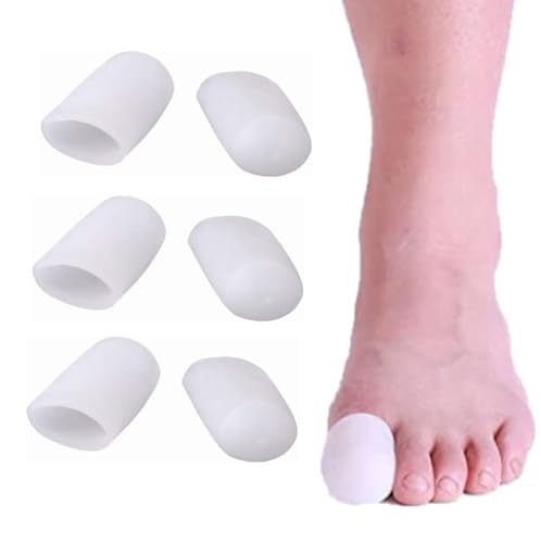 PEDIMEND 3 Pairs Big Toe Tubular Dressing Bandage Caps Guard | Nail Off Protectors | Joint Pain Relief | Ingrown Toenail Tubes Sleeves | Callus Cushion Blisters | Bunion Corrector (White)
