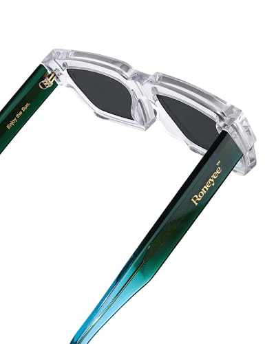 Image of Roneyee Rectangle Sunglasses Men Women Trendy Retro Sunglass UV Protection Fashion Acetate Stylish Square