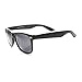 zeroUV Classic Eyewear 80's Retro Large Horn Rimmed Style Sunglasses (Matte Black)