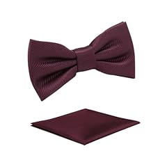 Burgundy Red Bowtie+pocket Square