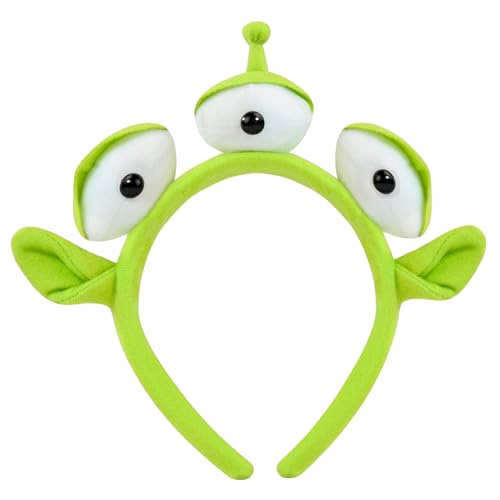 Leziazany Alien Headband Stretchy Plush Eyeball Three Eye Plush Alien Monster Headband for Christmas party cosplay