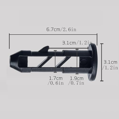 Image of 6PCS Wheelie Bin Lid Hinge PinPlastic Wheelie Bin Lid Hinge Pin Wheelie Trash Bins for 80-240 L Household and Commercial(Black,67 x 31 mm)