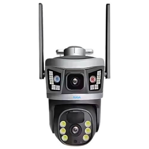Image of XUGA - Cybernautt X15RB-K 6MP Dual Lens PTZ 4G Sim Wireless Outdoor CCTV Camera with Dual View | 360 | Night Vision | Siren Alarm| Outdoor | Gym | Farm | Home | Weatherproof | Use Air-tel 4G Sim