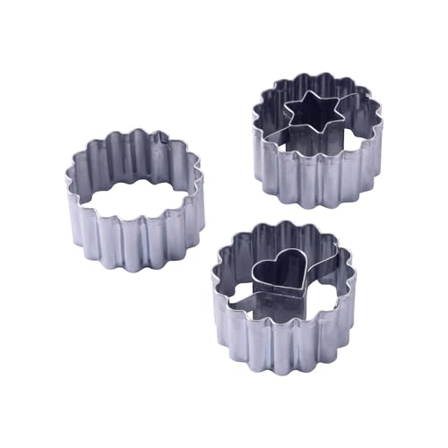 Zenker Set 3pz Tagliabiscotti Linzer Cuore e Stella in Acciaio Inossidabile, Formine per Biscotti, Utensili Pasticceria Professionali, per Dolci di Natale, Lavabili in Lavastoviglie