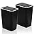 Fasmov Trash Can, 2 Pack 7.5 Liter / 2 Gallon Plastic Garbage Container Bin with Press Top Lid, Garbage Can Waste Basket for Kitchen, Bathroom, Living Room, Office, Narrow Place, Black