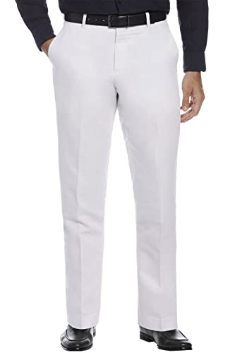 Perry Ellis Men's Portfolio Essential Linen Blend Dress Pants, Durable Solid Twill, Modern Fit, Breathable & Lightweight