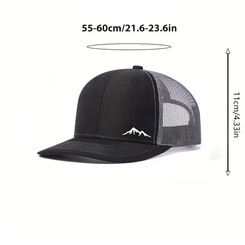 Image of Mountains Trucker Hat Snapback For Men Adjustable Mesh Outdoor Baseball Cap