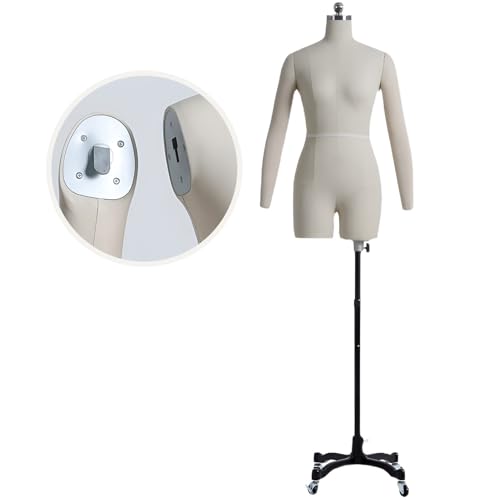 Maniquí ajustable de medio cuerpo de espuma suave con forma de vestido, alfileres insertables para confección de modelo femenino, maniquí de sastre,Witharms-XXXL-Model92