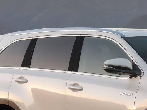 Rtrim - Calcomanía para poste de pilar compatible con Toyota Highlander 2014-2019, fibra de carbono 4D (negro)