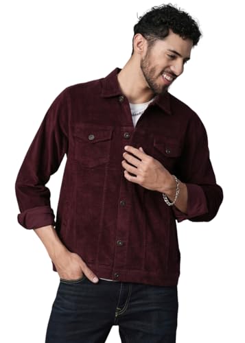 Image of PRONK Teddy Lined Corduroy Jacket - Wine