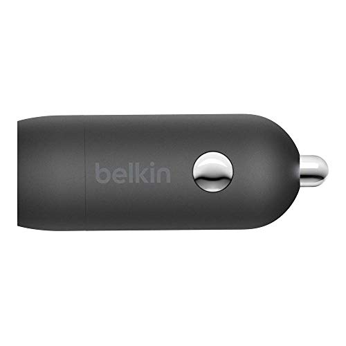 Belkin 20 Watt Usb C Car Charger With Fast Charging For Apple Iphone 14, 14 Pro, 14 Pro Max, Iphone 13, 13 Pro, 13 Pro Max, Ipad Pro Samsung Galaxy S22 Ultra & More (Cable Not Included) - Black #TOP3