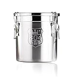DNYSYSJ Stainless Steel Airtight Canister, Cereal Container with Airtight Lid and Handles Rice Oil Storage Bucket for Home Kitchen Counter Storing Food (12L)