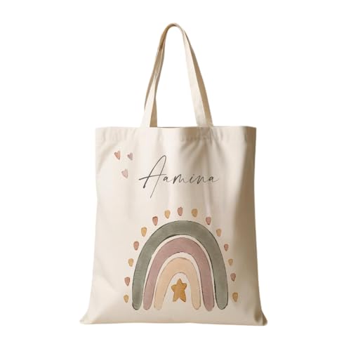 Manufaktur Liebevoll Regenbogen Stofftasche Personalisiert