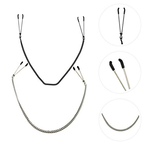 ARTIBETTER 2 Pares de Casais Seios Mamilo Grampos Clipe Com Corrente de Metal Brinquedos de Estimula