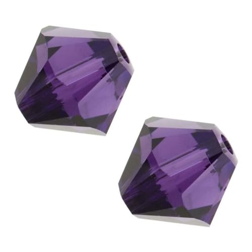 100pcs Adabele Austrian 4mm (0.16 Inch) Small Faceted Loose Bicone Crystal Beads Purple Velvet Compatible with Swarovski Crystals 5301/5328 SSB427