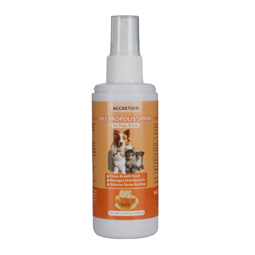 Bee Propolis Spray for Dogs & Cats Oral Care Spray to Soothe Gums & Freshen Breath Plant-Based Formula with Calendula & Aloe Vera 3.4 fl oz for Daily Dental Health Support