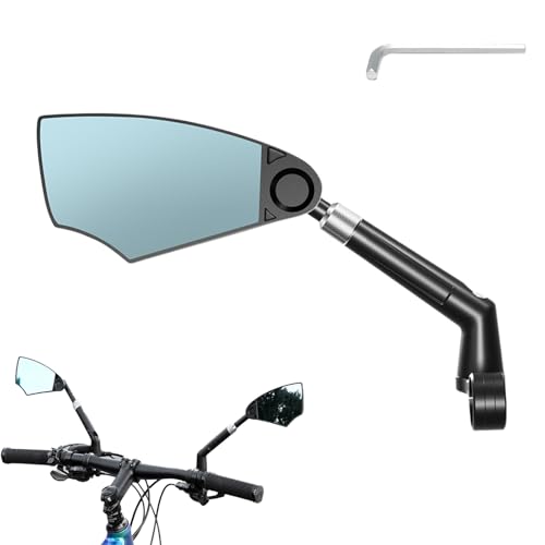 Espejo lateral para bicicleta – Vista panorámica de orientación múltiple – Accesorios de ciclismo portátiles de a prueba de golpes para senderismo por carretera, viajes urbanos, carreras
