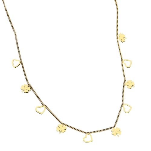 Collier classique en acier inoxydable avec pendentif coeur mignon pour femme