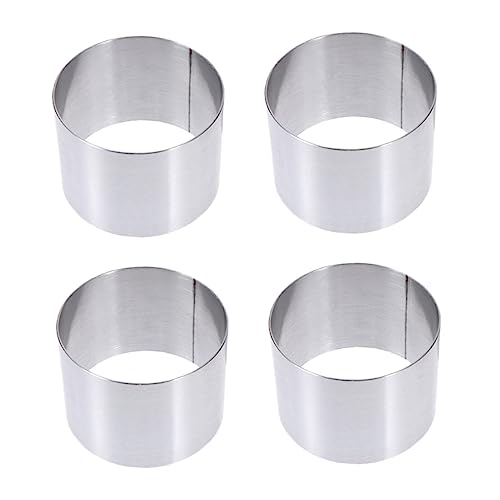 Mikinona 8pcs Round Baking Mold Mini Dessert Mousse Cake Molds Easy to Smooth for Cakes Chocolates and Biscuits