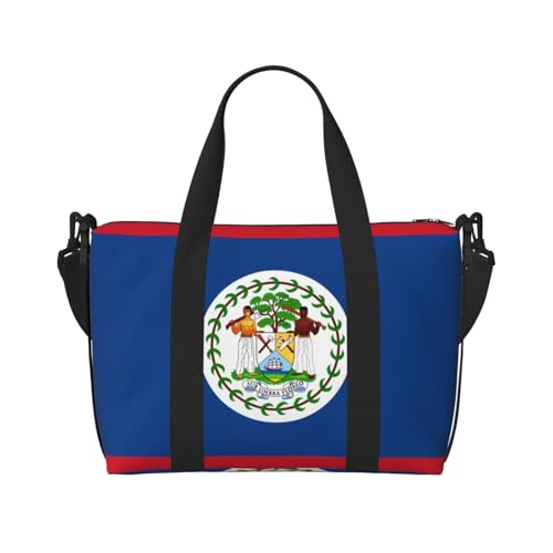 Belize Flag Hand-held messenger travel bag, suitable for work, travel, fitness, tourism, women's casual handbag with zipper,