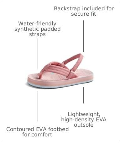 Image of REEF Girls Toddler /Little Kid Ahi Beach Flip Flop, Soft Cushion Footbed, Water Friendly