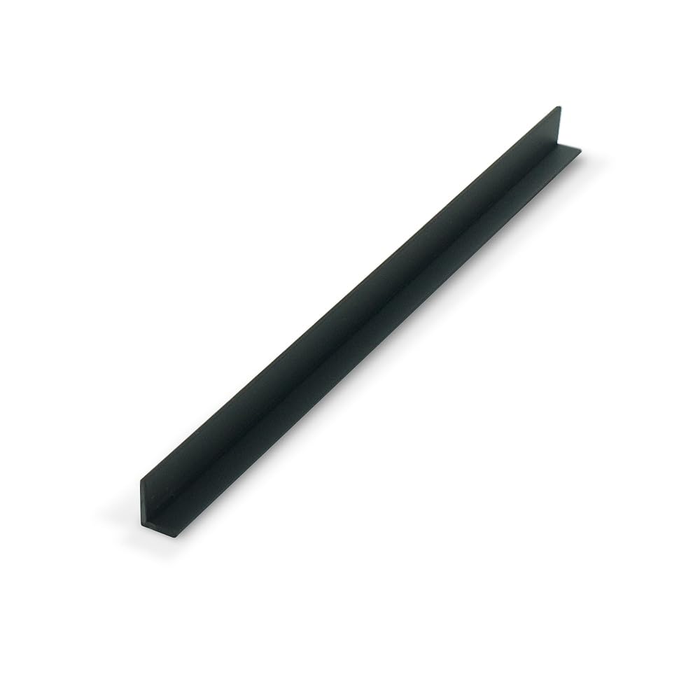 Outwater Plastics Black 5/16 x 7/16 x 3/64 pulgadas (0.47 pulgadas) de plástico de estireno extruido de 90 grados, 36 pulgadas de longitud, paquete de 4