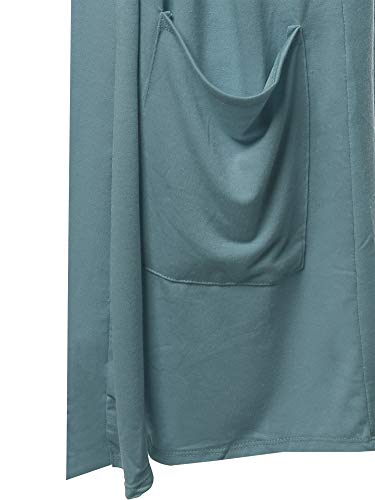 Women's Casual Long Sleeve Deep Side Slit Side Pocket Hoodie Cardigan4