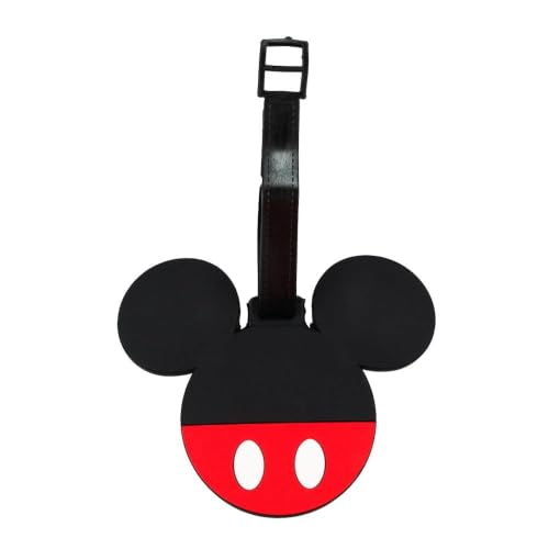 Taimes Etiqueta de Identificação de Bagagem Mickey, Silicone, Preto 13,5 x 10 cm, para Malas e Mochilas, Disney
