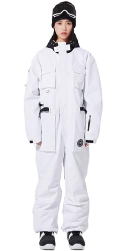 JELEUON Women Waterproof Ski Suit Waterproof Insulated Jumpsuit Overalls Loose Fit Winter Snowsuits for Outdoor Sports